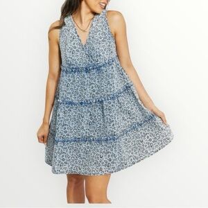 Oddi Wild One Washed Denim Leopard Dress